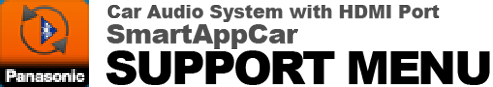 AppCarConnect Smartphone Support menu
