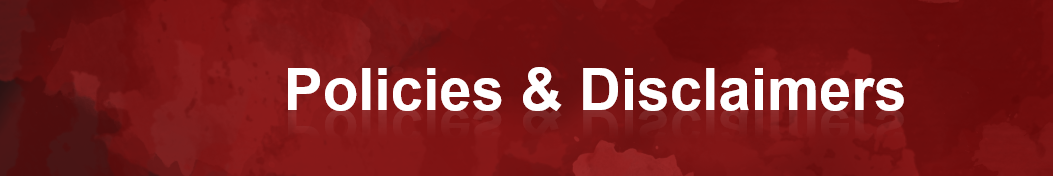 Policies & Disclaimers